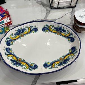 16" Oval Serving Platter Ceramica Due Torr made in Italy